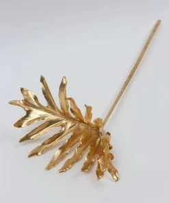 Inspire Me! Home Decor 28.75" Metallic Leaf Stem Gold Floral Stems