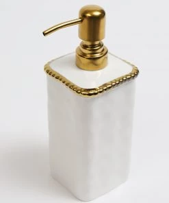 Inspire Me! Home Decor White & Gold Beaded Vanity Collection (3 Items) Each Sold Individually