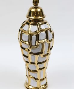 Inspire Me! Home Decor Gold & White Ginger Jar (3 Sizes) 13 Inspire Me! Home Decor Gold & White Ginger Jar (3 Sizes)
