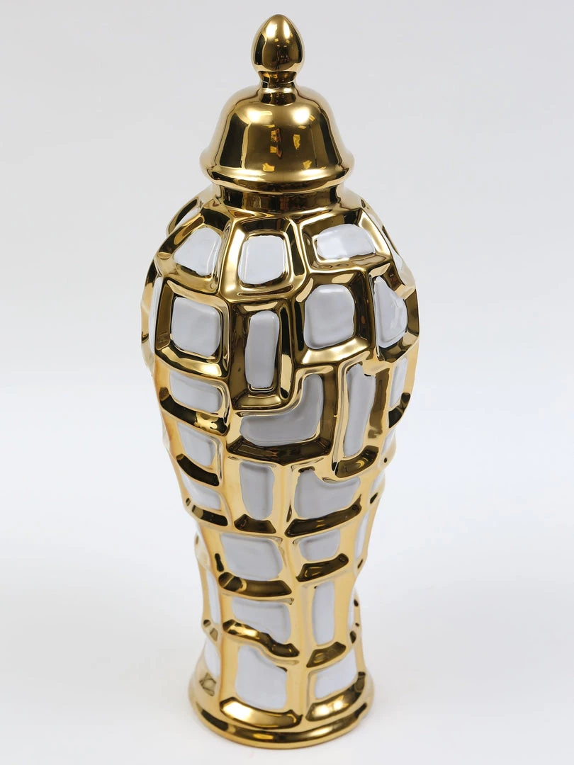 Inspire Me! Home Decor Gold & White Ginger Jar (3 Sizes) 7 Inspire Me! Home Decor Gold & White Ginger Jar (3 Sizes)