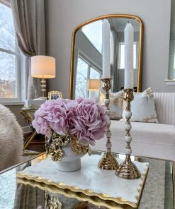 Inspire Me! Home Decor White And Gold Candleholders (2 Sizes)