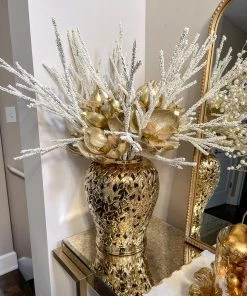 Inspire Me! Home Decor Gold Leaf Pattern Ginger Jar (2 Sizes) 13 Inspire Me! Home Decor Gold Leaf Pattern Ginger Jar (2 Sizes)