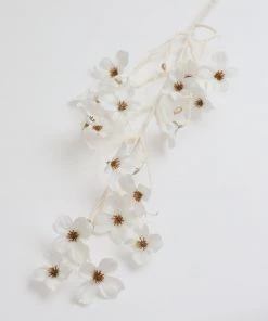 Inspire Me! Home Decor White And Gold Dogwood Flower Stem