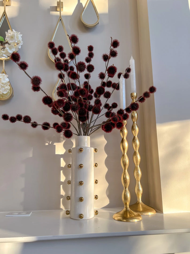 Inspire Me! Home Decor White Ceramic Studded Vase (3 Sizes) 12 Inspire Me! Home Decor White Ceramic Studded Vase (3 Sizes)