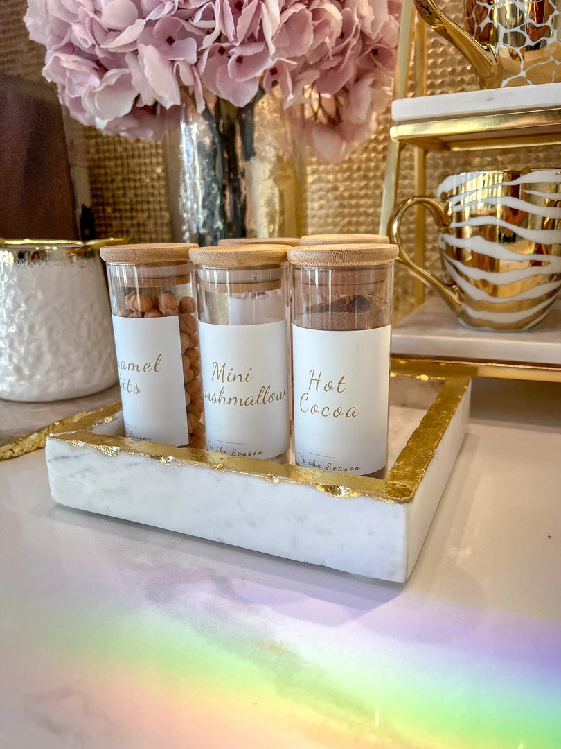 Inspire Me! Home Decor Square Marble Tray With Gold Edge (2 Sizes) 3 Inspire Me! Home Decor Square Marble Tray With Gold Edge (2 Sizes)