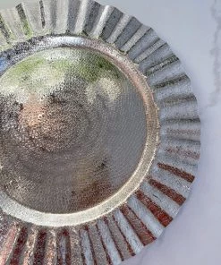 Inspire Me! Home Decor Silver Ripple Charger Plate