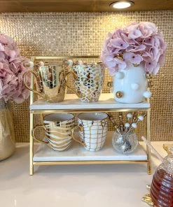 Inspire Me! Home Decor Set Of 4 - 19 Oz Gold Metallic Pattern Print Mugs 14 Inspire Me! Home Decor Set Of 4 - 19 Oz Gold Metallic Pattern Print Mugs