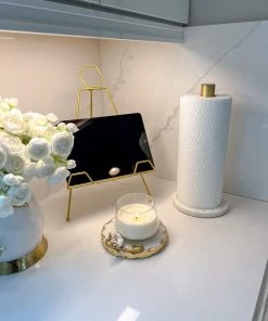 Inspire Me! Home Decor Paper Towel & Napkin Holders Marble And Brass Paper Towel Holder