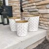 Inspire Me! Home Decor Indoor/Outdoor Gold And White Etched Planters (3 Sizes)
