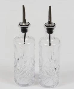 Inspire Me! Home Decor Glass Detailed Oil And Vinegar Dispensers (Set Of 2) KITCHEN