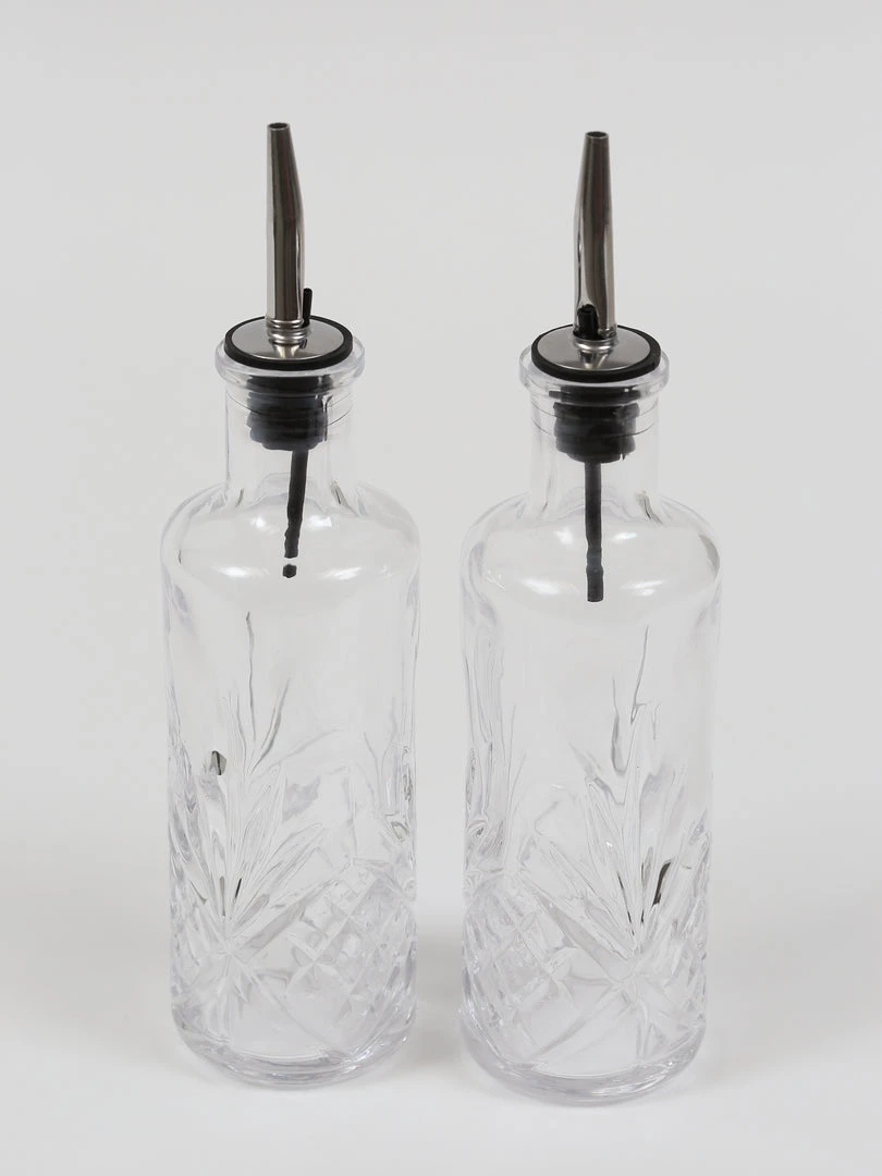 Inspire Me! Home Decor Glass Detailed Oil And Vinegar Dispensers (Set Of 2) KITCHEN 4 Inspire Me! Home Decor Glass Detailed Oil And Vinegar Dispensers (Set Of 2) KITCHEN