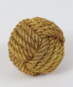 Inspire Me! Home Decor Gold Shimmer Resin Rope Ball (2 Sizes)