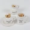 Inspire Me! Home Decor KITCHEN White Ceramic Toothpick Holder (3 Shapes)