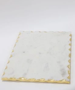Inspire Me! Home Decor Marble Tray With Metallic Edge (2 Colors)