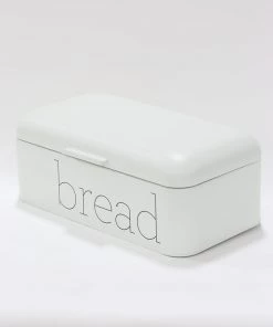 Inspire Me! Home Decor Bread Boxes Large White Metal Bread Box