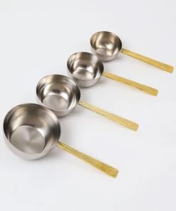 Inspire Me! Home Decor Measuring Cups With Textured Gold Handle
