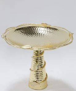 Inspire Me! Home Decor Gold Detailed Pedestal Cake Stand