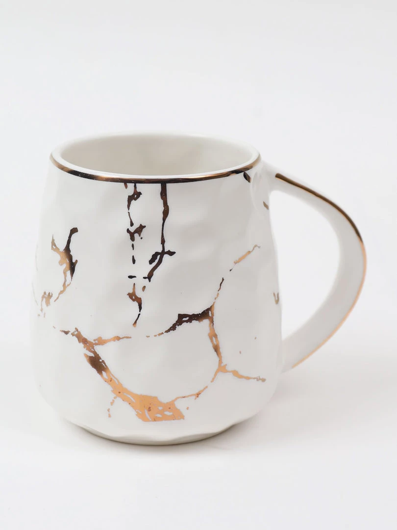 Inspire Me! Home Decor Metallic Gold Marble Print Mug With Hammered Texture 4 Inspire Me! Home Decor Metallic Gold Marble Print Mug With Hammered Texture