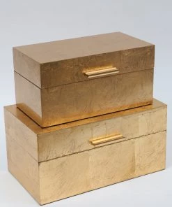 Inspire Me! Home Decor Gold Decorative Boxes (Set Of 2)