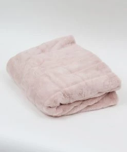 Inspire Me! Home Decor PILLOWS, RUGS, & THROWS Blush Faux Fur Throw