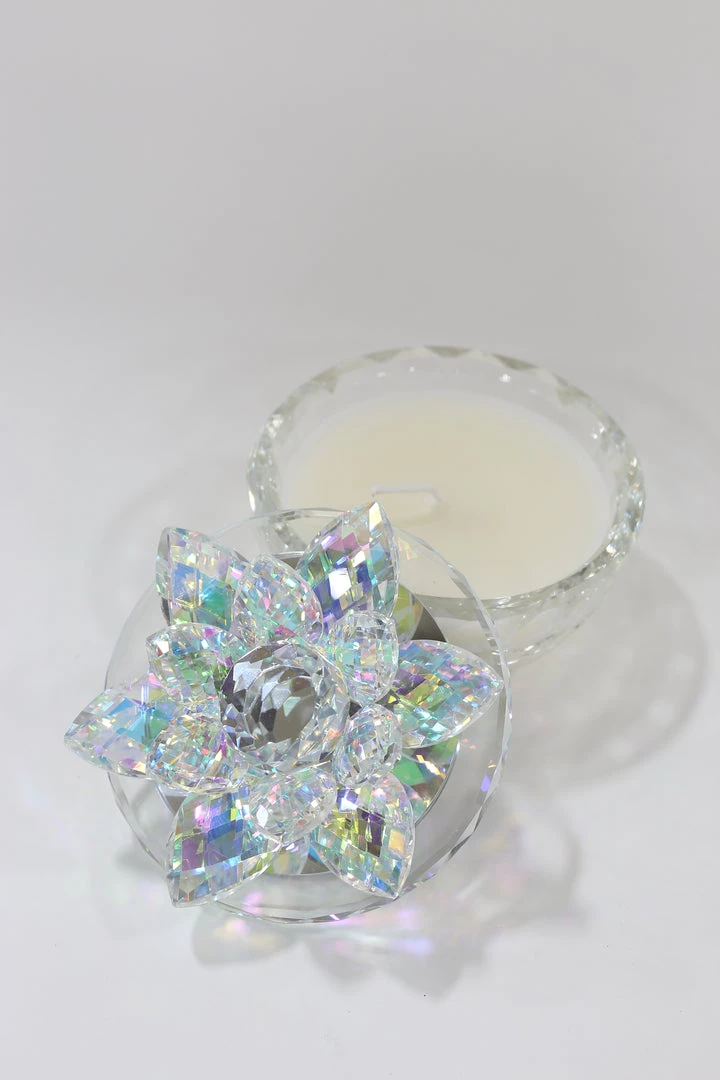 Inspire Me! Home Decor Crystal Lotus Top Candle (2 Colors) 11 Inspire Me! Home Decor Crystal Lotus Top Candle (2 Colors)
