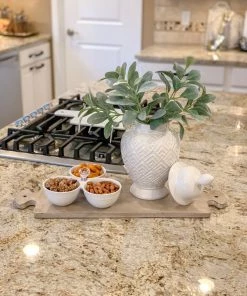 Inspire Me! Home Decor White Geometric Ceramic Ginger Jar