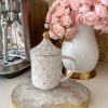 Inspire Me! Home Decor White & Gold Dotted Coffee Mug With Lid