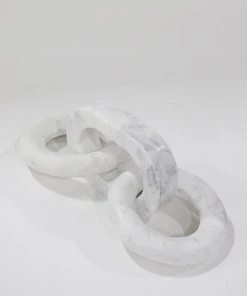 Inspire Me! Home Decor Geometric White Marble Chain