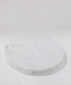 Inspire Me! Home Decor Round Marble Tray With Handle Grooves 9 Inspire Me! Home Decor Round Marble Tray With Handle Grooves