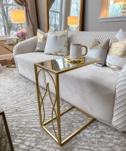 Inspire Me! Home Decor Gold Mirror Top C Table