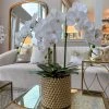Inspire Me! Home Decor White Orchid In Gold Detailed Pot