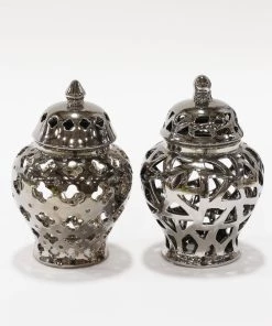 Inspire Me! Home Decor Silver Extra Mini Cut-Out Ginger Jar 7 Inspire Me! Home Decor Silver Extra Mini Cut-Out Ginger Jar