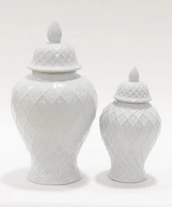 Inspire Me! Home Decor White Lattice Ginger Jar (2 Sizes) 9 Inspire Me! Home Decor White Lattice Ginger Jar (2 Sizes)