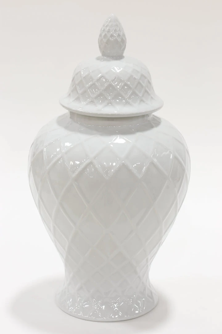 Inspire Me! Home Decor White Lattice Ginger Jar (2 Sizes) 5 Inspire Me! Home Decor White Lattice Ginger Jar (2 Sizes)