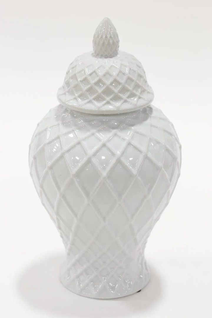 Inspire Me! Home Decor White Lattice Ginger Jar (2 Sizes) 4 Inspire Me! Home Decor White Lattice Ginger Jar (2 Sizes)