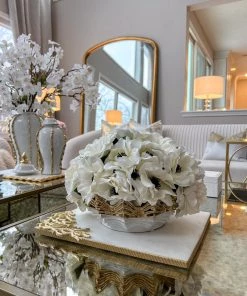 Inspire Me! Home Decor Floral Stems 10" Real Touch White Anemone Bouquet