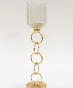 Inspire Me! Home Decor Crackled Glass Link Standing Candle Holder (2 Sizes) 10 Inspire Me! Home Decor Crackled Glass Link Standing Candle Holder (2 Sizes)
