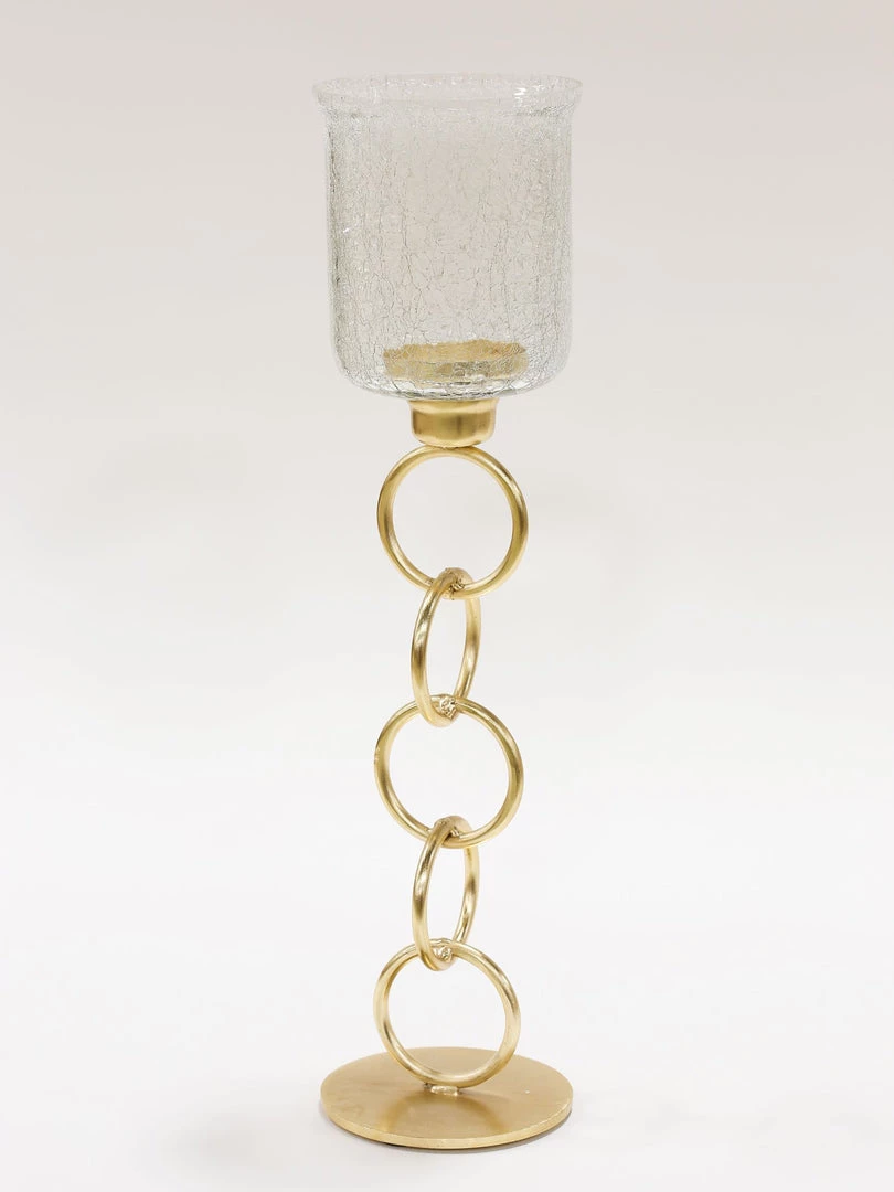 Inspire Me! Home Decor Crackled Glass Link Standing Candle Holder (2 Sizes) 6 Inspire Me! Home Decor Crackled Glass Link Standing Candle Holder (2 Sizes)