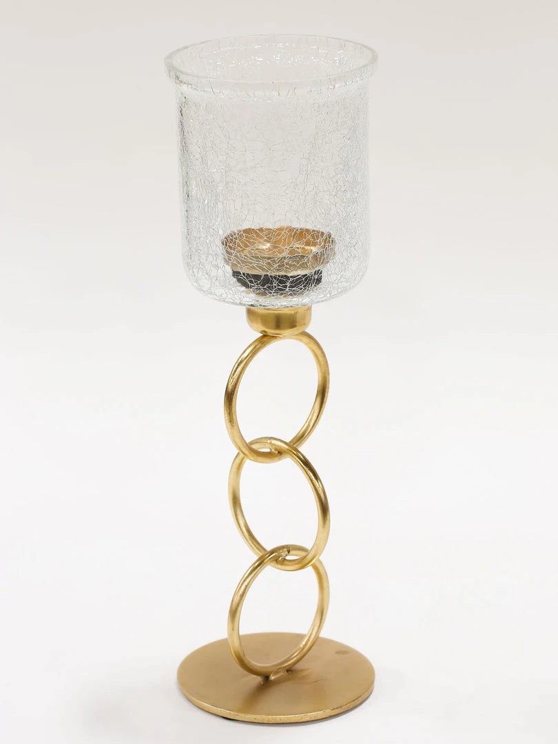 Inspire Me! Home Decor Crackled Glass Link Standing Candle Holder (2 Sizes) 5 Inspire Me! Home Decor Crackled Glass Link Standing Candle Holder (2 Sizes)
