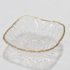 Inspire Me! Home Decor Glass Textured Dessert Bowl With Gold Trim