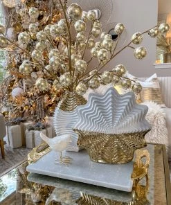 Inspire Me! Home Decor White And Gold Star Dimensional Vase