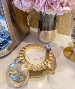 Inspire Me! Home Decor Rippled Sugar Jar With Spoon (2 Colors)