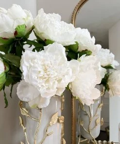 Inspire Me! Home Decor Cream Real Touch Peony Stem