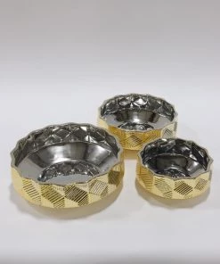 Inspire Me! Home Decor Champagne Textured Ceramic Bowls (3 Sizes) 13 Inspire Me! Home Decor Champagne Textured Ceramic Bowls (3 Sizes)