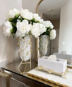 Inspire Me! Home Decor Gold Branch Vase With White Glass Insert