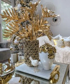 Inspire Me! Home Decor Gold Cascading Floral And White Vase 16 Inspire Me! Home Decor Gold Cascading Floral And White Vase