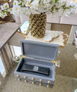 Inspire Me! Home Decor Studded Decorative Wood Boxes (4 Colors)