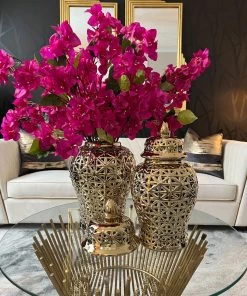 Inspire Me! Home Decor Gold Pierced Ginger Jar (2 Sizes)