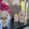 Inspire Me! Home Decor White Ceramic Lidded Jar With Gold Linear Detail (3 Sizes) 2 Inspire Me! Home Decor White Ceramic Lidded Jar With Gold Linear Detail (3 Sizes)