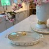 Inspire Me! Home Decor Oval Marble Print Platter With Glass Top & Gold Handle KITCHEN 2 Inspire Me! Home Decor Oval Marble Print Platter With Glass Top & Gold Handle KITCHEN